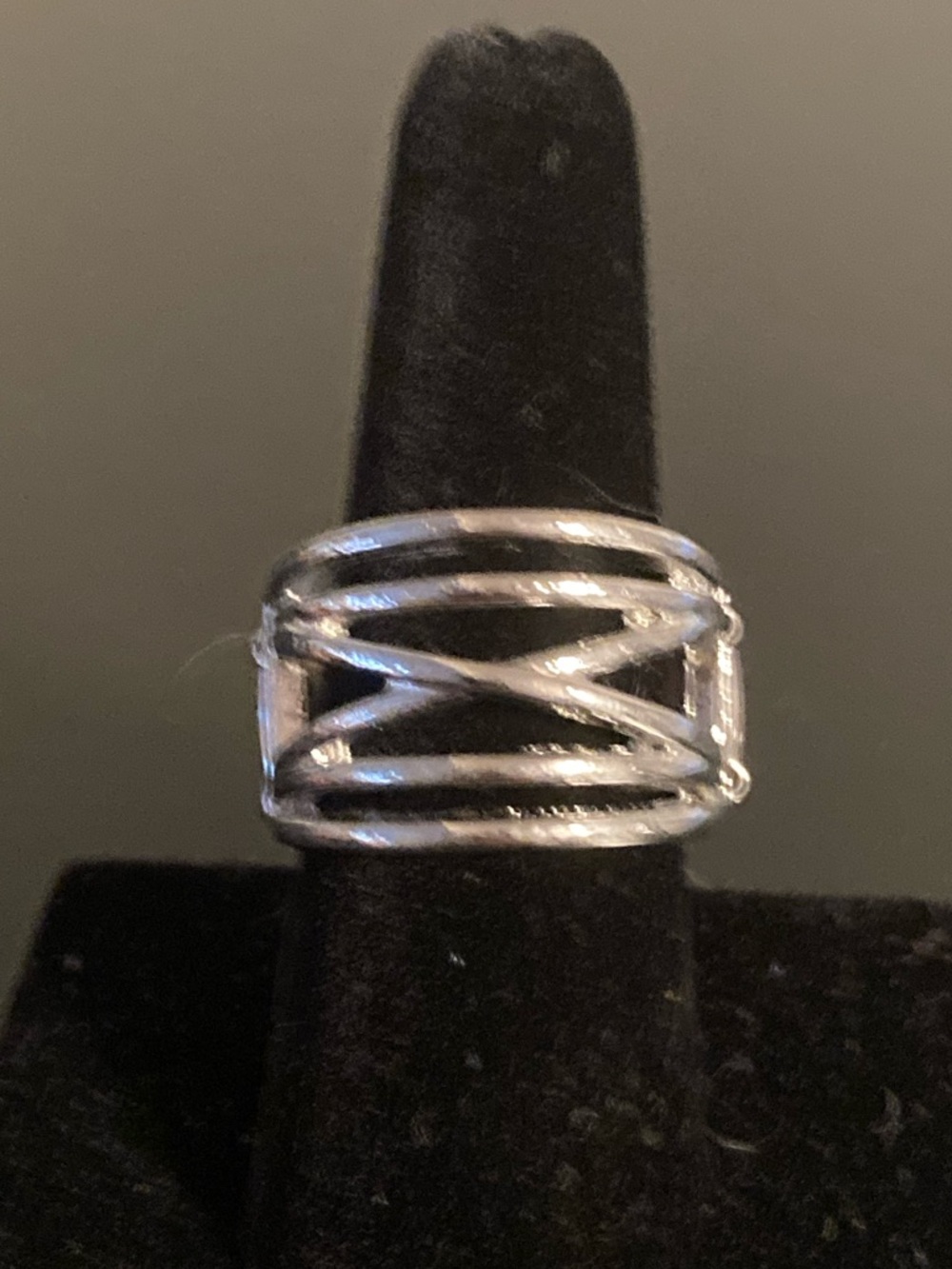 paparazzi Silver Crisscross Openwork Band Ring